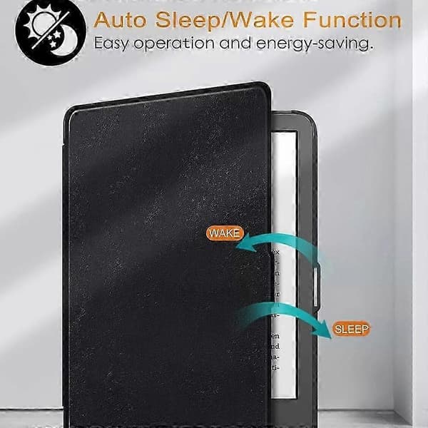 Slimshell-deksel for 7\" Kindle Paperwhite (12. generasjon) 2024 PU-deksel black