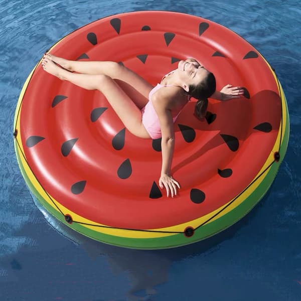 Diameter 140cm Oppustelig Vandmelon Pool Float Ride-on til Børn og Voksne