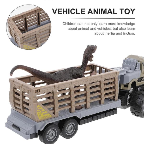 Inertia Car Toy Trailer Animal Toy with Pull Back Function 1 Set