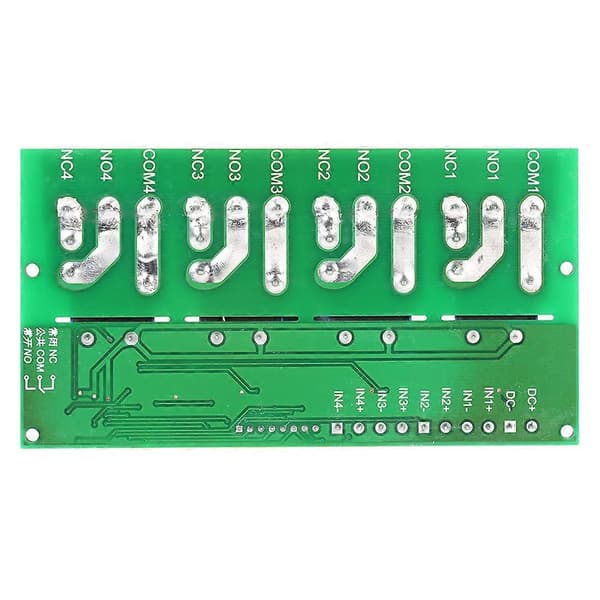 4-kanals DC 12V 30A Relémodul Kontrollkort Optokobler Isolasjon Høy/Lav Trigger