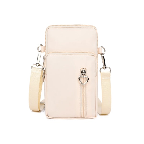 Små Crossbody-väskor för kvinnor Multifunktionell Vattentät Nylon Axelväska ll Telefon Sport Messenger Väskor beige