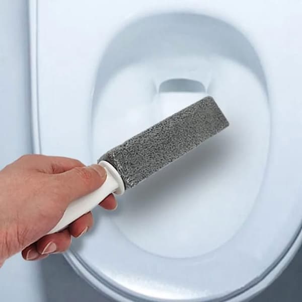 Toalettrengjøringsbørste - Ergonomisk håndtak - Pimpstein - Ringfjerner - For dype flekker