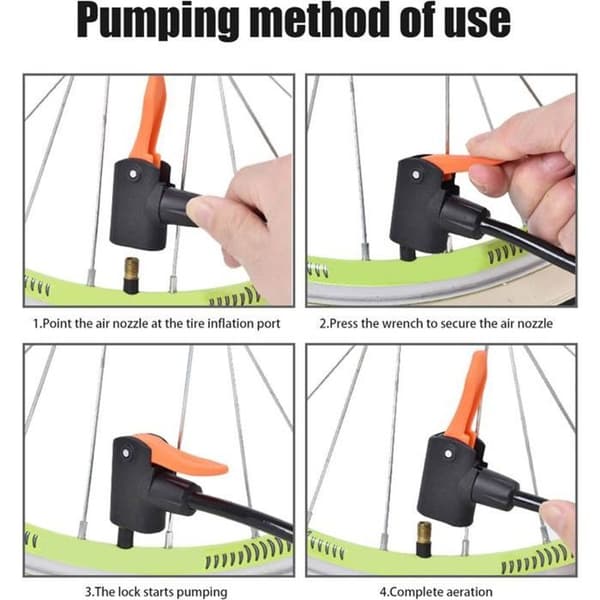 Cykelpump Minibärbara fotpumpar för alla ventiler.
