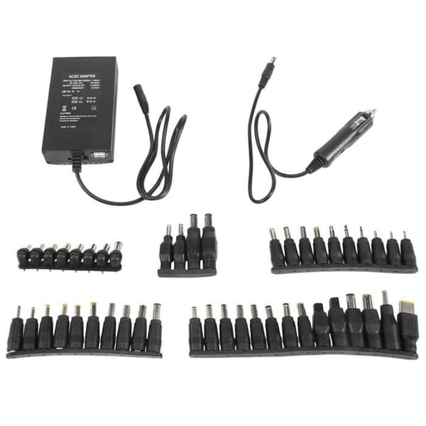 Universal 12V-24V AC-adapter, justerbar biloplader, USB 12V hjemmeoplader, 100W 5A strømforsyning til computer