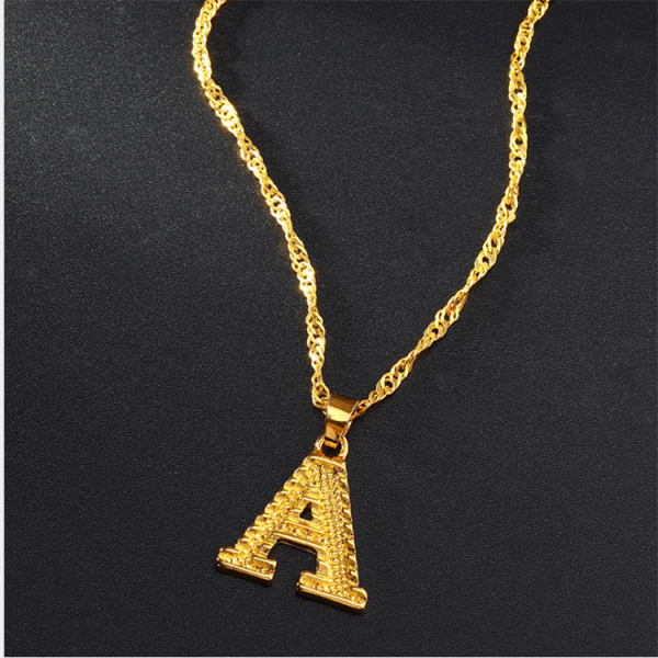 Rostfritt stål initiala halsband för kvinnor män guldfärg brev halsband hänge smycken manlig kvinnlig halskedja födelsedagspresent A