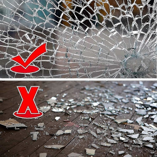 3 Meter Klar Säkerhets- & Skyddsfilm för Fönster Anti Splitterskydd Glas Transparent Explosionssäker Film Självhäftande
