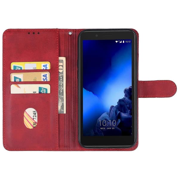 For Alcatel 1C 2019 Skinntelefonveske Red
