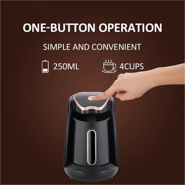 Tyrkisk, arabisk, gresk kaffetrakter, 600W, elektrisk, mokka, automatisk, EU-plugg