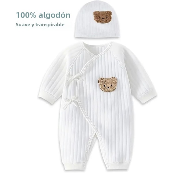 Bodysuit för pojkar och flickor nya vinter bomull babykläder 0-6m Khaki newborn