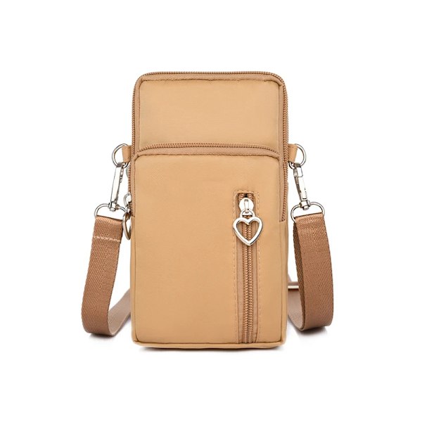 Små Crossbody-väskor för kvinnor Multifunktionell Vattentät Nylon Axelväska ll Telefon Sport Messenger Väskor khaki