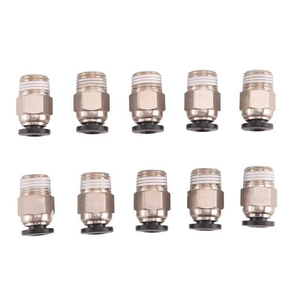 Pc4-M10 Han Lige Pneumatisk Pefe Rør Push Til -V6 Fitting Stik Bowden Ekstruder 3D Printer silver