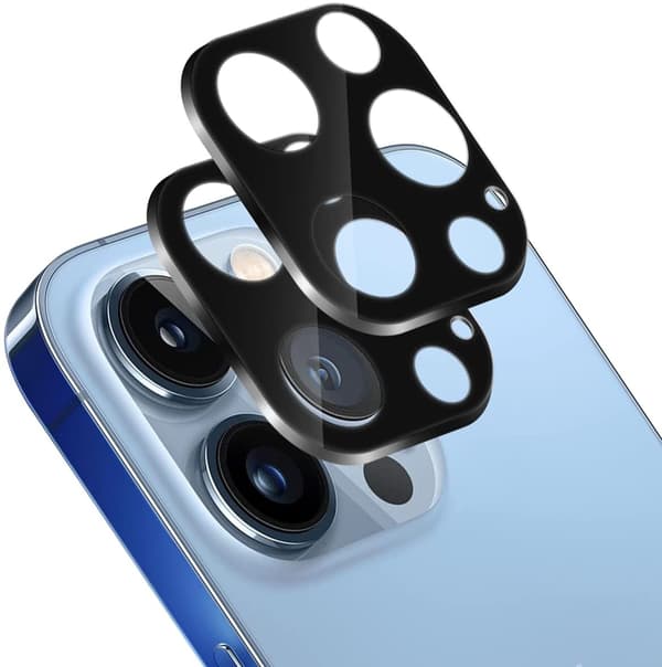 [2-Pack] Kompatibel med iPhone 12 Pro Max Härdat Glas Linsskydd - Svart 30