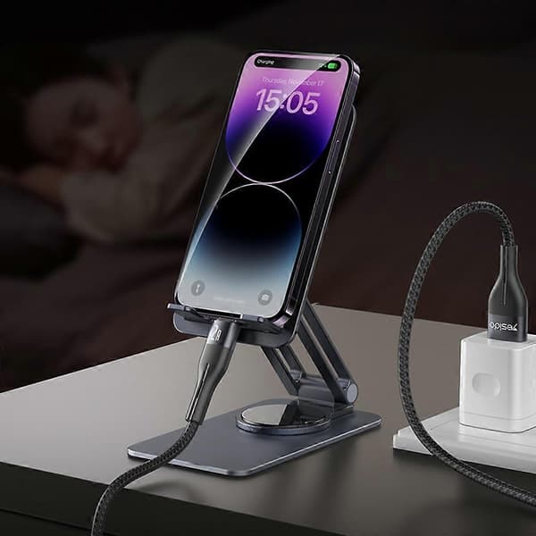 YESIDO CA121L Flätad USB-laddningsdatakabel USB till Lightning-kabel Kompatibel med iPhone, iPad