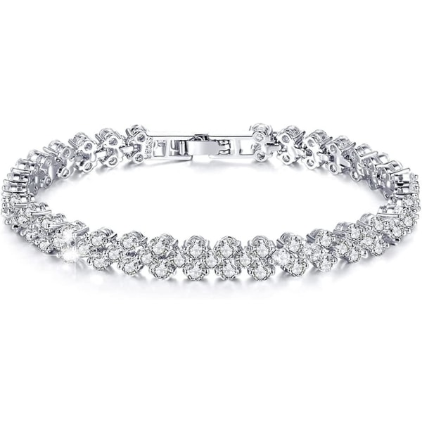 Kristall handgjorda silverkedja armband med strass smycken tillbehör för kvinnor och flickor