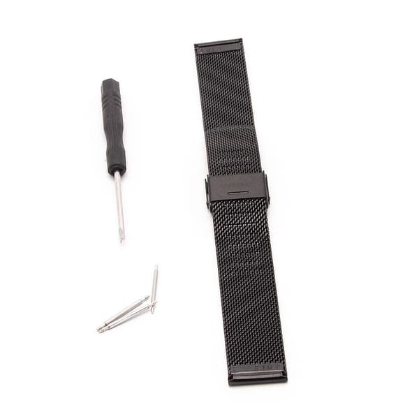 Mesh urrem - Sort eller Sølv 20 mm Sort Black Svart