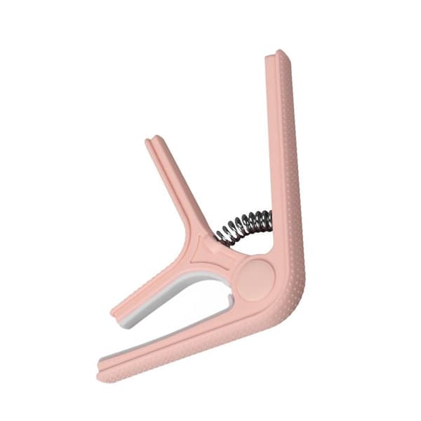 Universal gitarr ukulele capo, halkfri skyddsklämma, rosa elektrisk etikett