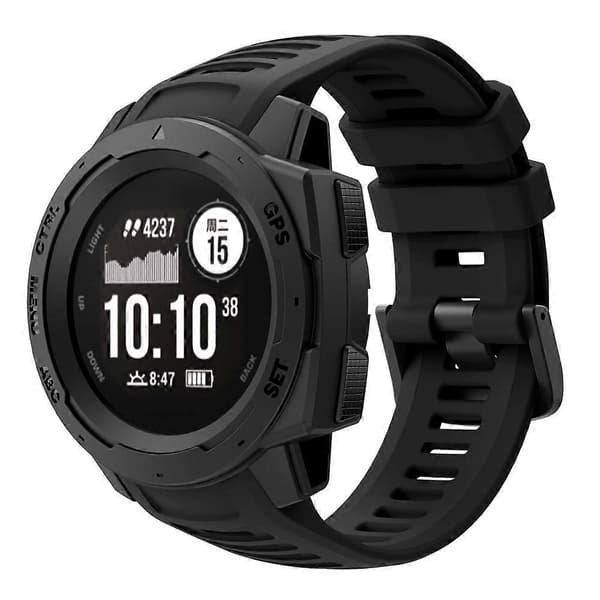 Silikoninen kellon rannekkeen korvaus Garmin Instinct -kelloon - Harmaa Multicolor Black