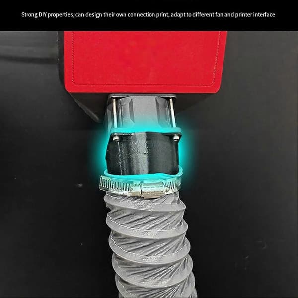 3D Printer Udsugningsventilator Slange Krypteret Folie Ventilationsrør Skalerbart Røgrør til Voron 2.4 R2 Tr Black
