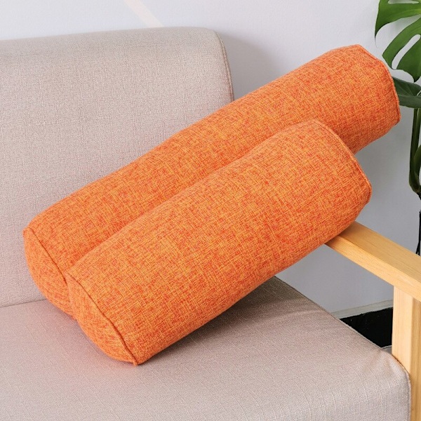 Lang Pude Indvendig Rund Kropspude Rektangulær Søvn Lur Pude Imitation Bomuld Linned Pude Hjem Soveværelse Indretning Light Grey 15x15x60cm