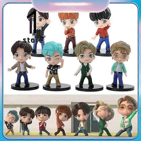 7 stk./sett BTS TinyTAN Dynamite Bangton Boys Figur Leke