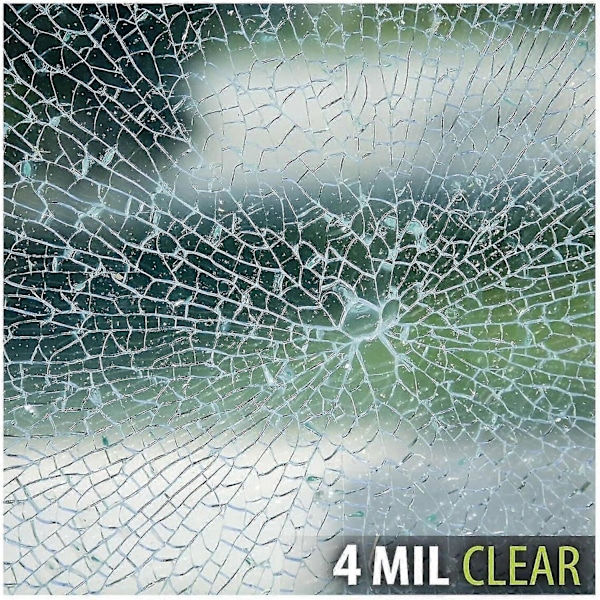 3 Meter Klar Säkerhets- & Skyddsfilm för Fönster Anti Splitterskydd Glas Transparent Explosionssäker Film Självhäftande
