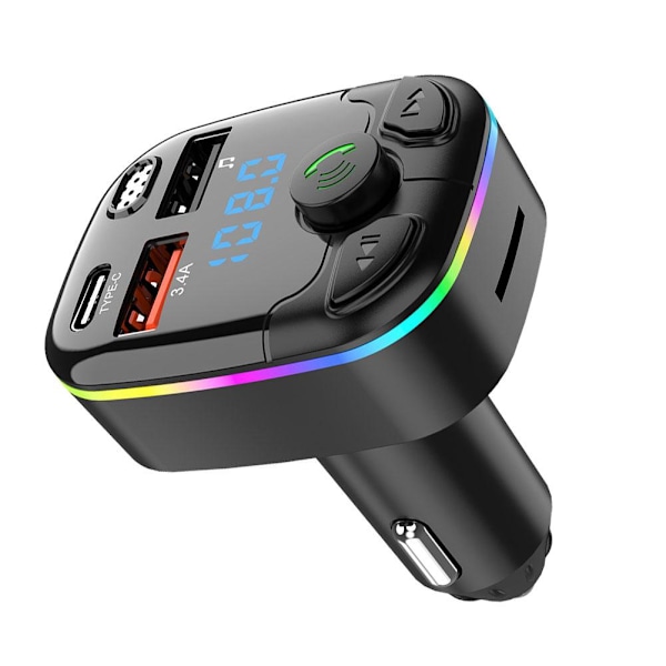 Bluetooth FM-lähetin handsfree autoon, radiomodulaattori, MP3-soitin, kaksois-USB, superlataussovitin