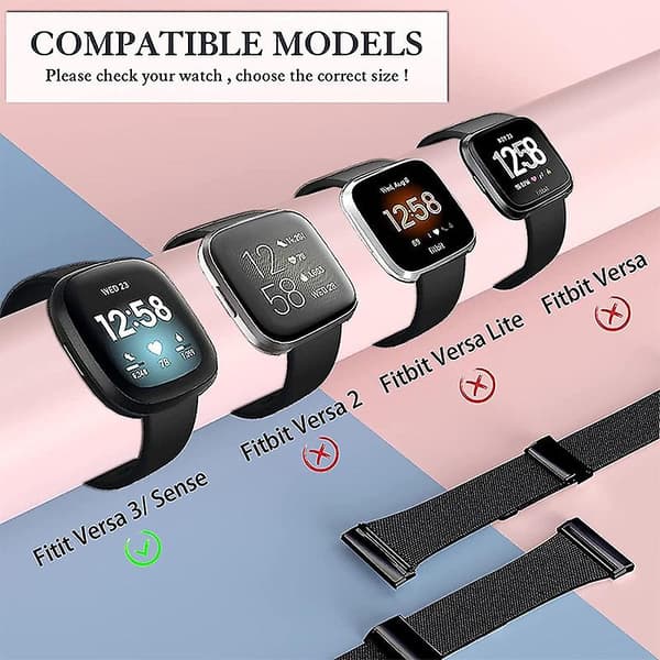Kellon ranneke Muodikas ranneke kellon suojakotelolla Fitbit Versa 3/Fitbit Sense Gold -kelloon Black Style B Fitbit Versa 3