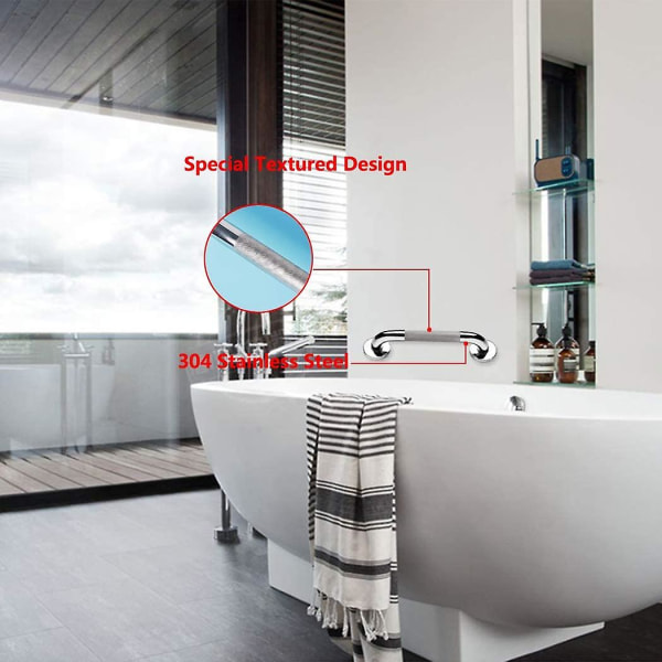Toaletthandtag i rostfritt stål Handtag för badkar Handdukshållare Vägg  (40cm) 252a | Fyndiq
