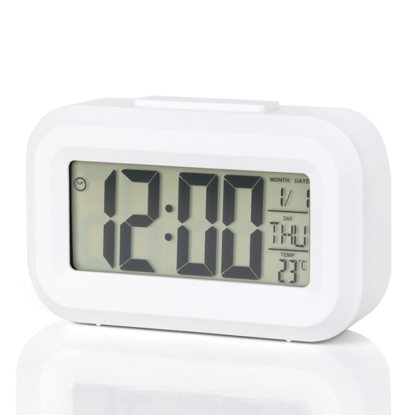 LED Digital Väckarklocka Elektronisk Digital Alarm Skärm Skrivbord Bordsklockor För Hem Kontor Bakgrundsbelysning Snooze Kalenderklocka White
