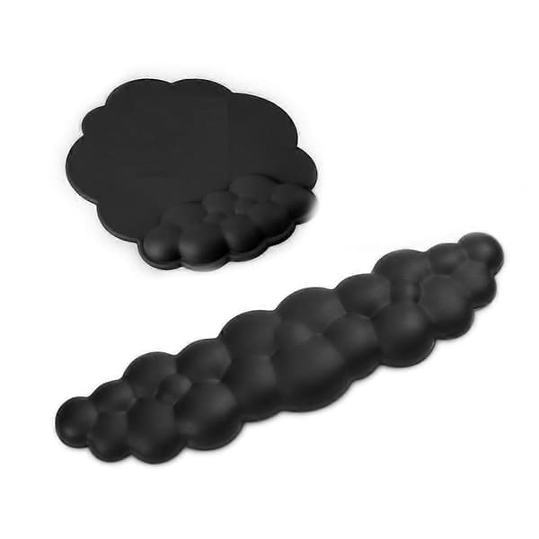 Moln handledsstödssats Ergonomiskt handledsstöd för tangentbord Handledsstöd för mus Dator spel handledsstöd Halkfri- Black