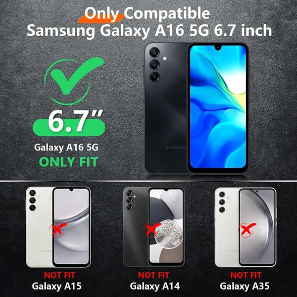 Kompatibel med Samsung A16 Mat Sort Cover