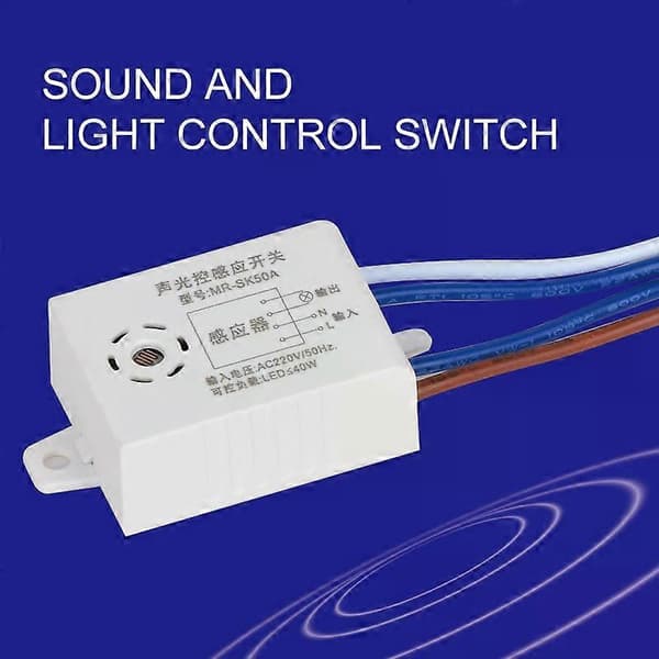 220V Detektor Stemmestyring Switch Lys Lyd Stemmesensor Switch Lydaktiveret Switch Intelligent Auto Tænd Sluk Lys Switch