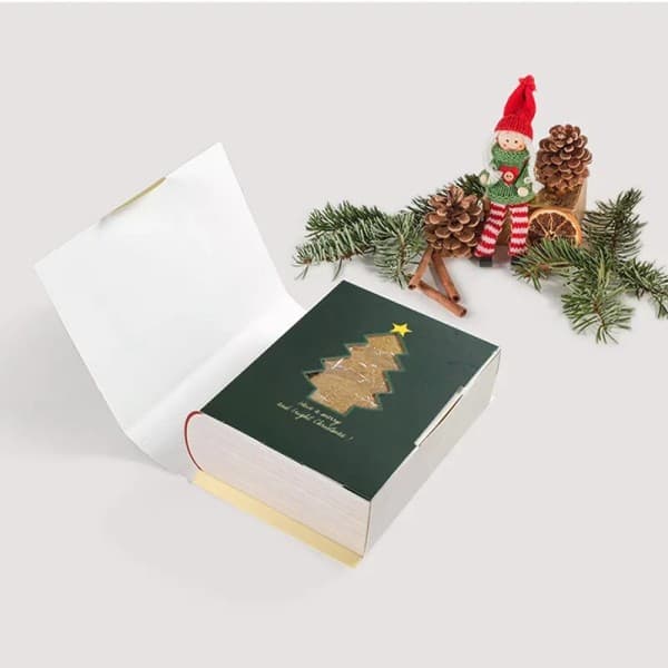 5 st bokform julgodis presentförpackning julklappsförpackning god jul festdekoration