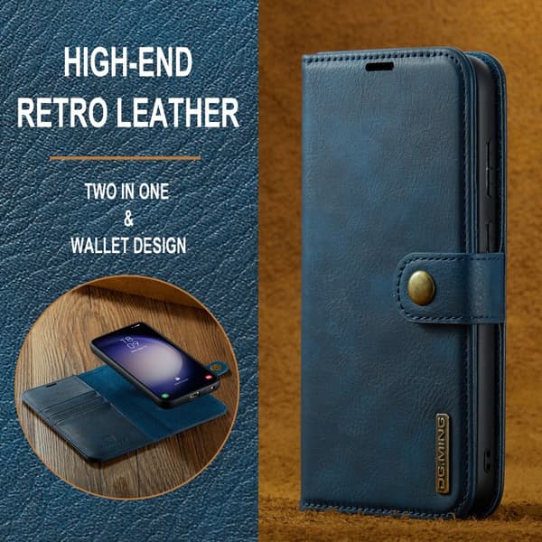 DG MING Samsung A56 5G 2-i-1 Magnet Plånboksfodral - Blå Blue Bl\u00e5