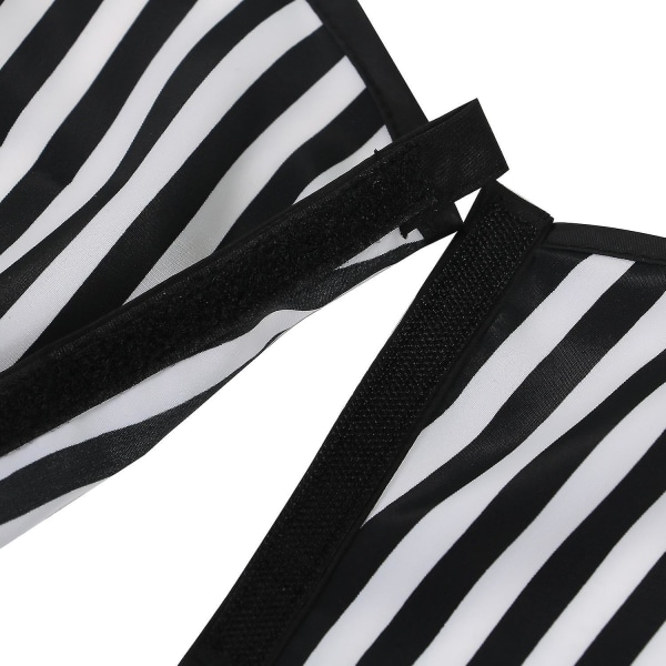Frisörer Barberare Skulder Cape Gown Justerbar svart och vit rand