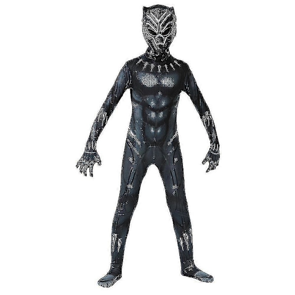 Halloween Barn Gutter Svart Panter Cosplay Kostyme Party Jumpsuit Playsuit 110