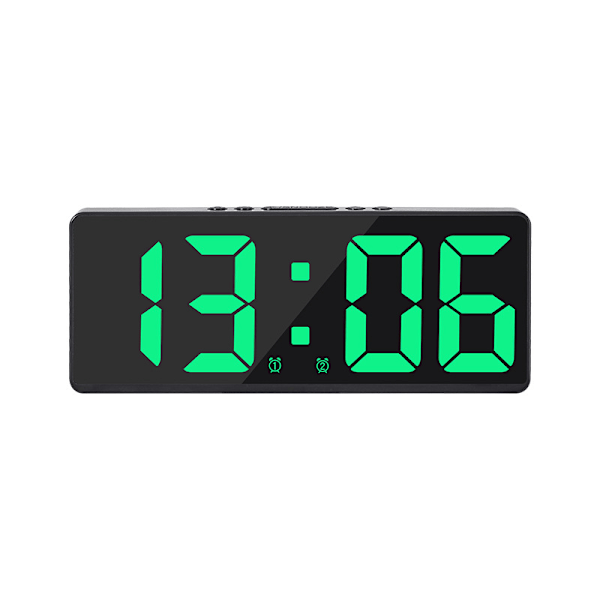 Akryl/Spegel Digital Väckarklocka Voi Contr (Batteridriven) Bordsklocka Snooze Nattläge 12/24H Elektroniska LED-klockor Dual Alarm BG