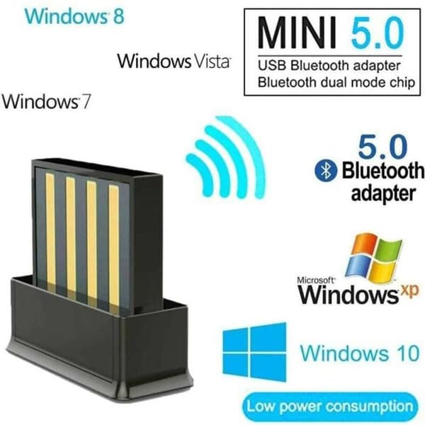 USB Bluetooth 5.0-adapter til bærbar computer, langtrækkende modtager til Windows 7/8/10.