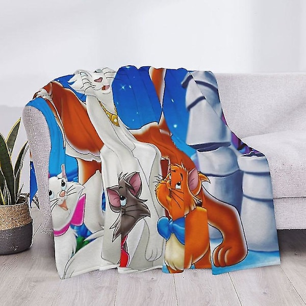 Disney Aristocats Anpassat Namn Filt Tryckt Mjuk Flanell Fleece Varma Videospel Plädar Kompatibla med Hem Säng Soffa Överkast 50x40in 125x231cm