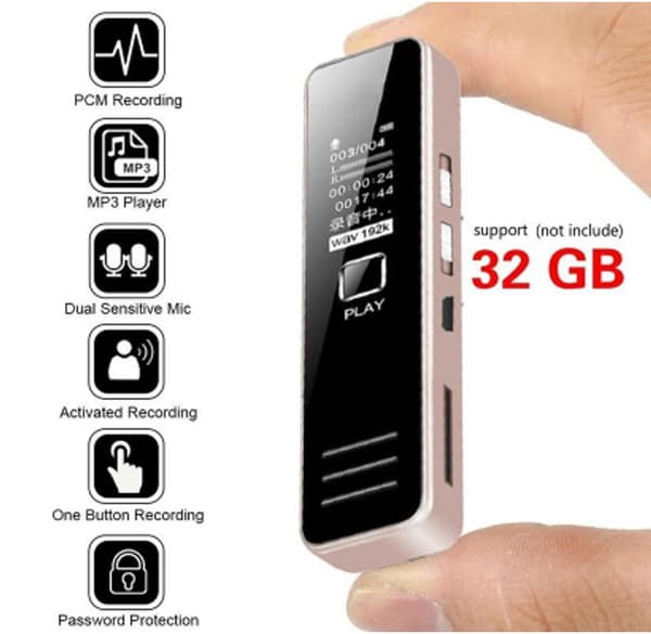 Voice Recorder, High-Resolution Remote Noise-Reducing Recorder, Professional Recorder, MP3 Playback