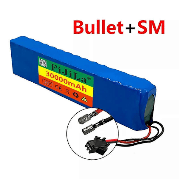 36V 30Ah Højtydende 10s3p Li-ion Batteripakke med Multi-stik 350W 500W Multifunktionel Js Bullet-SM