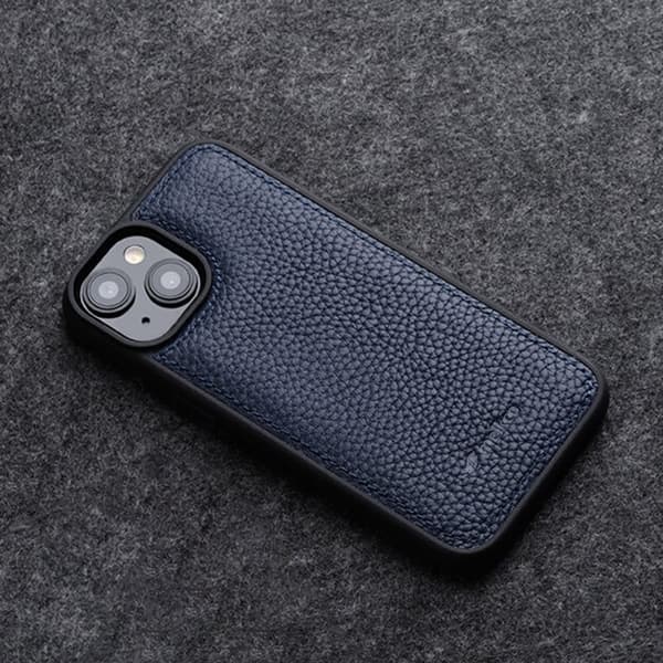 MELKCO Mobildeksel til iPhone 14 Støtsikkert Ekte Skinn + PC - Lilla 100
