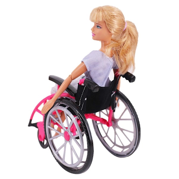 Leksaker 1 Set Dock Rullstol Och Kryckor Leksats Röd Mini Rullstolsmodell Miniatyr För 30cm Dockor A