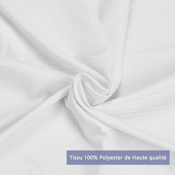 XJYDNCG Vattentätt Duschdraperi 180x180cm - Polyestertyg - med 12 Krokar - Vit