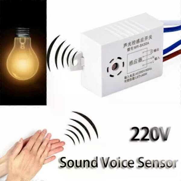 220V Detektor Stemmestyring Switch Lys Lyd Stemmesensor Switch Lydaktiveret Switch Intelligent Auto Tænd Sluk Lys Switch