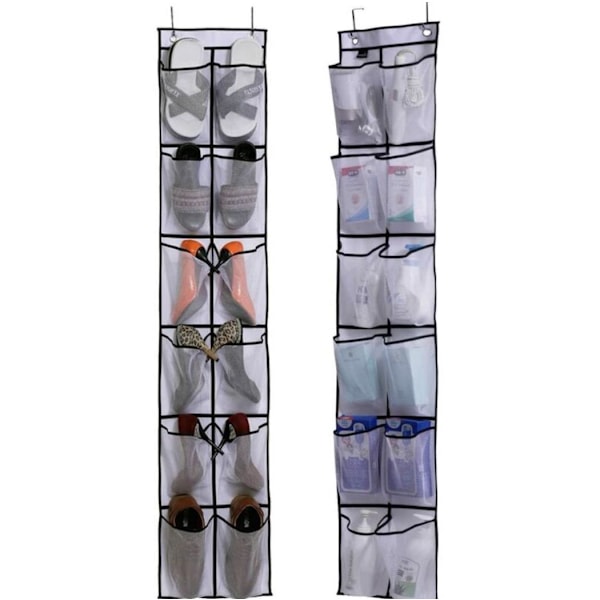 Smal över dörren hängande organizer, vit, set med 2
