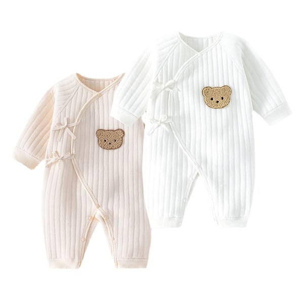 Bodysuit för pojkar och flickor nya vinter bomull babykläder 0-6m 2Pcs C 3M