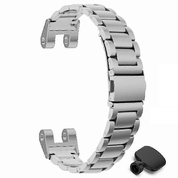 For Garmin Lily klokkerem Treperlet solid erstatningsrem i rustfritt stål - Silver