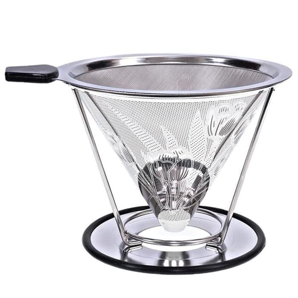 Gjenbrukbart kaffefilter i rustfritt stål, metallnettfilter, for dryppkaffe, holdbart og miljøvennlig