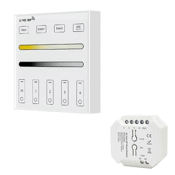 2.4G RF 4 Zone 86 Panel DM/CCT Smart LED Controller Dual Farvetemperatur Touch Controller til LED Lysstyring